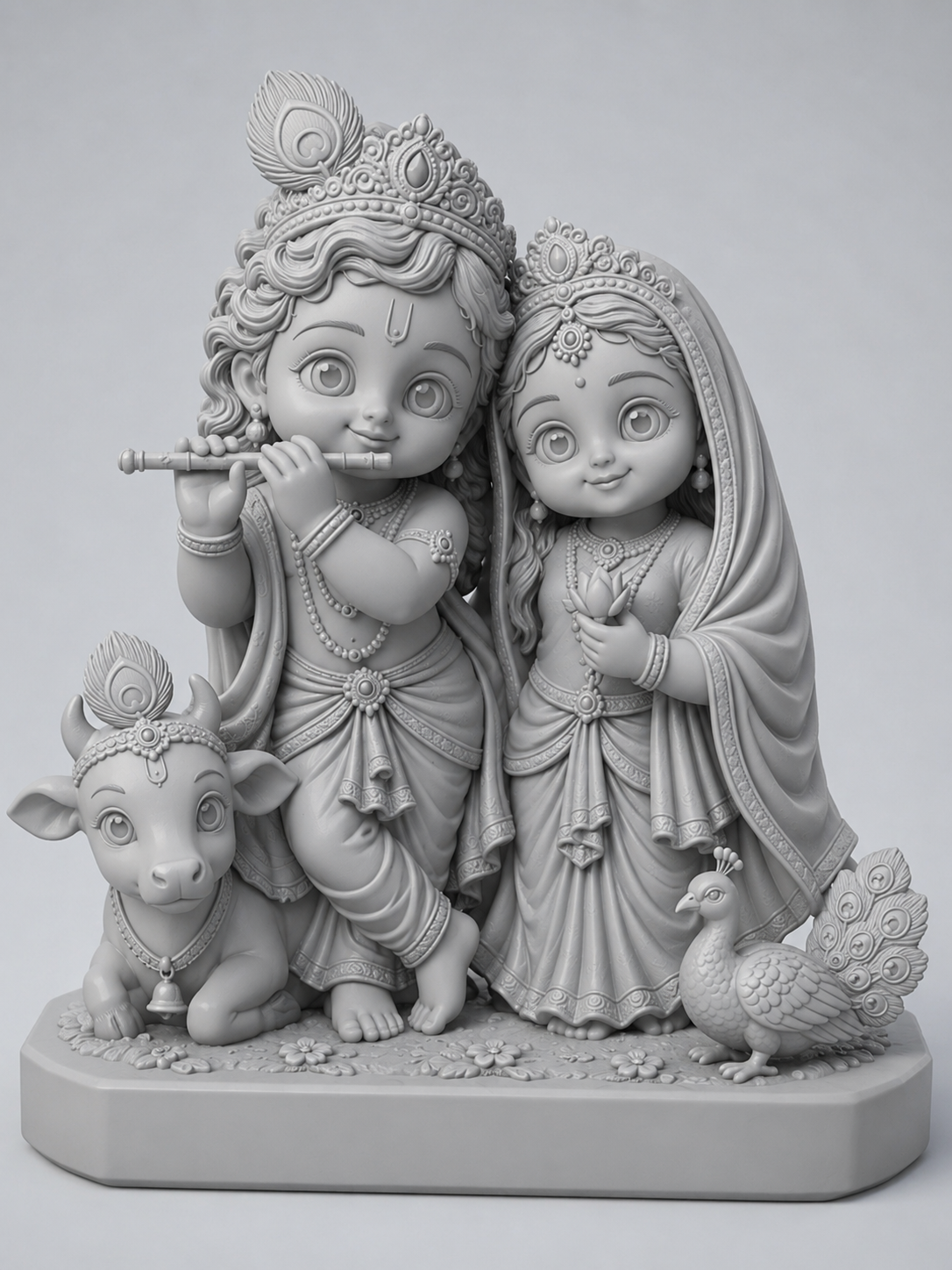 Krishan Radha Mor Cow 3D Model (5 Inch)